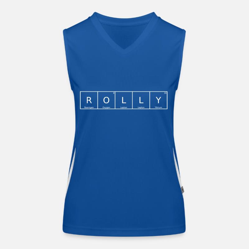 Rolly Name Vorname Chemie Periodensystem Elemente Funktionelles Kontrast-Tank Top für Frauen