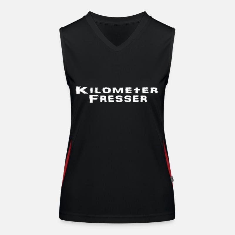 Kilometer eater - Women's Functional Contrast Tank Top - black/red
