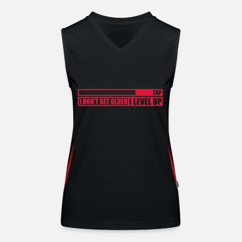 get older level up Funktionelles Kontrast-Tank Top für Frauen