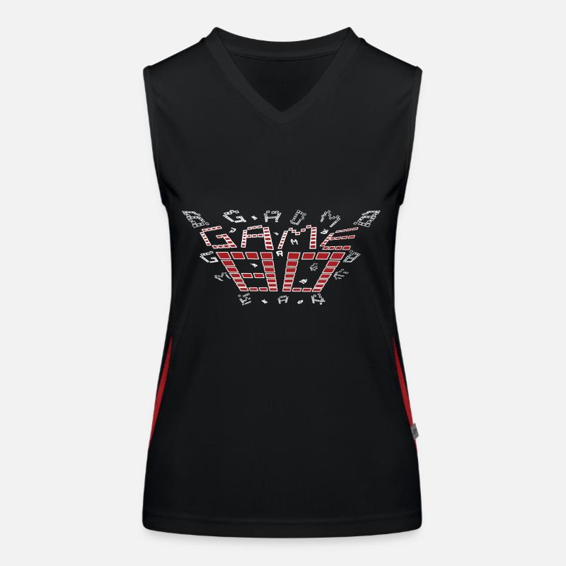 Game 80s design red white Funktionelles Kontrast-Tank Top für Frauen