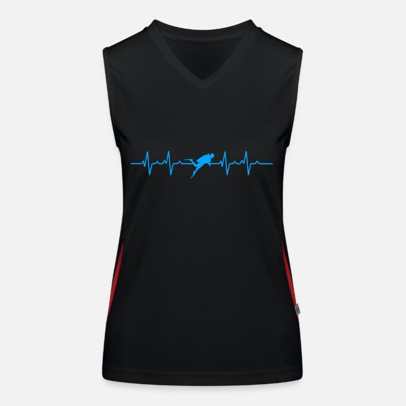 Diver Heartbeat Diver Diving Women's Functional Contrast Tank Top