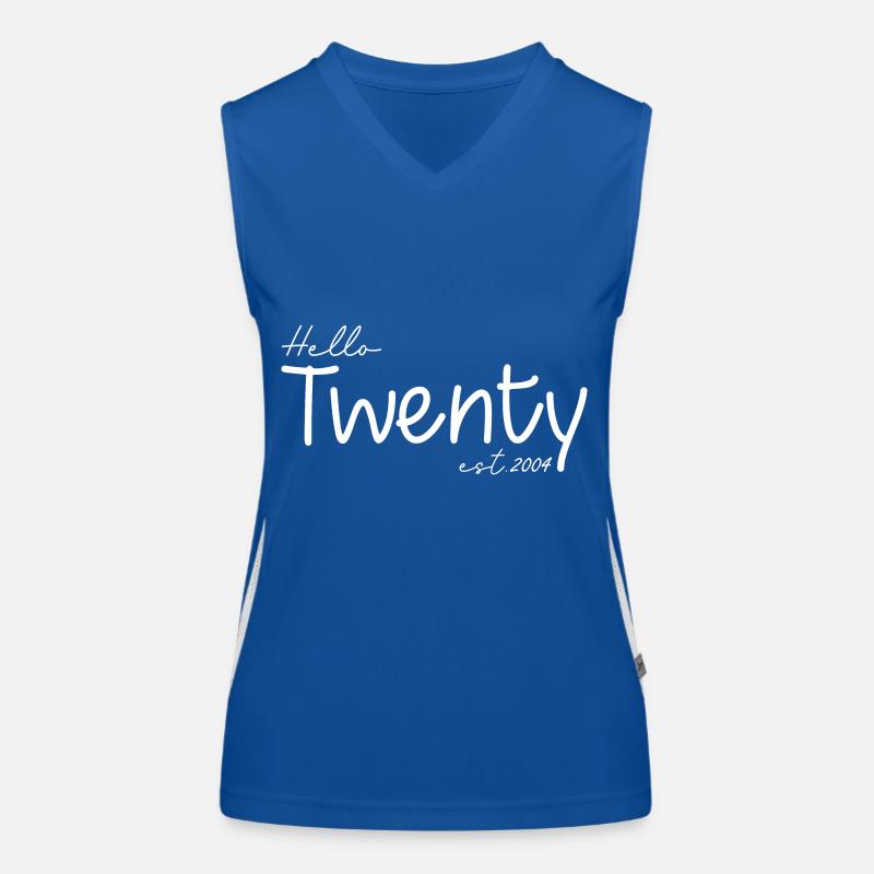 Hello Twenty est 2004 - Feiern Sie Ihren 20. Geburtstag Funktionelles Kontrast-Tank Top für Frauen
