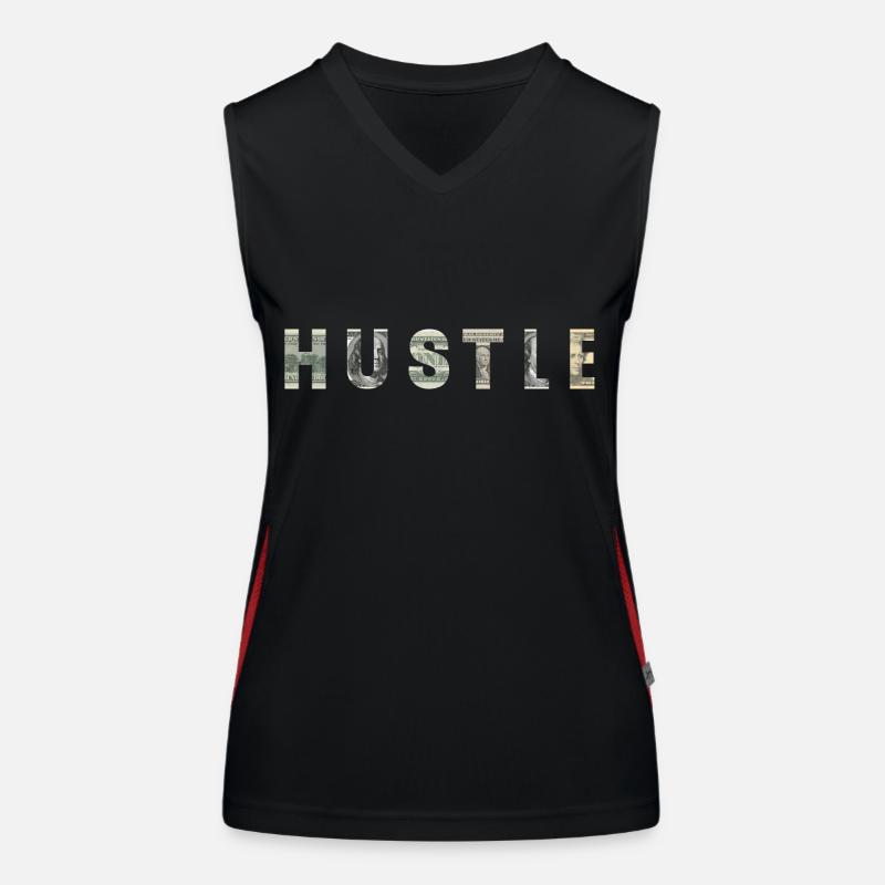 Hustle Money Texture Motivation Inspiration Débardeur respirant contrasté Femme