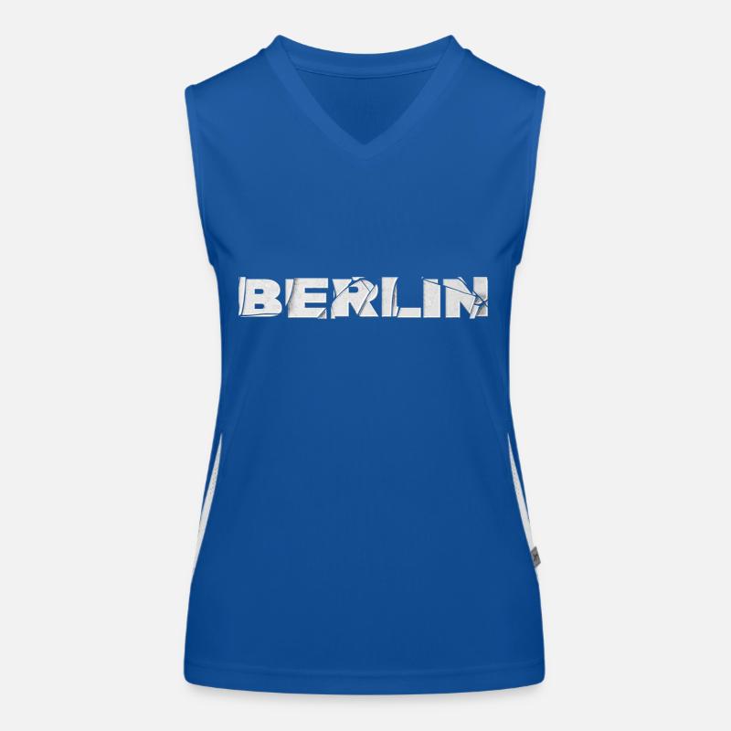Berlin Deutschland Stadt Schrift Skyline Broken Funktionelles Kontrast-Tank Top für Frauen
