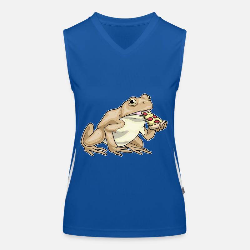 Frosch Pizza Funktionelles Kontrast-Tank Top für Frauen