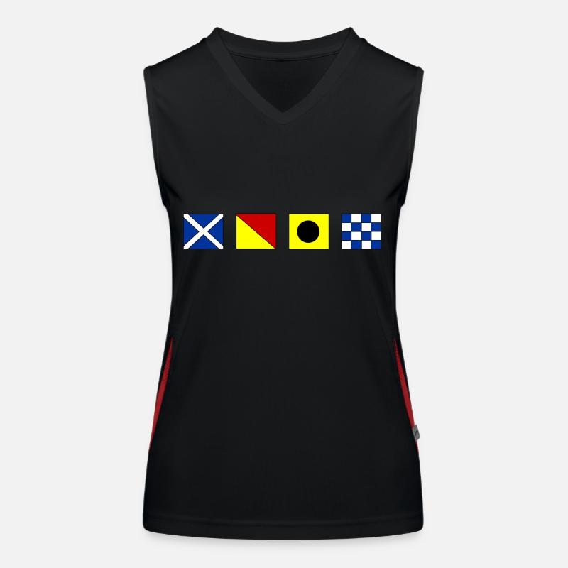 Hello - Women's Functional Contrast Tank Top - black/red