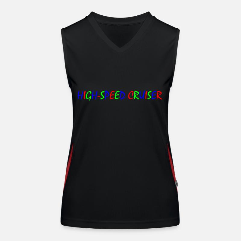 High Speed Cruiser – Typographie colorée Débardeur respirant contrasté Femme