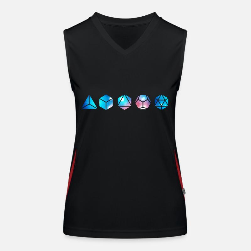 Platonische Körper, Bausteine des Lebens, Elemente Funktionelles Kontrast-Tank Top für Frauen