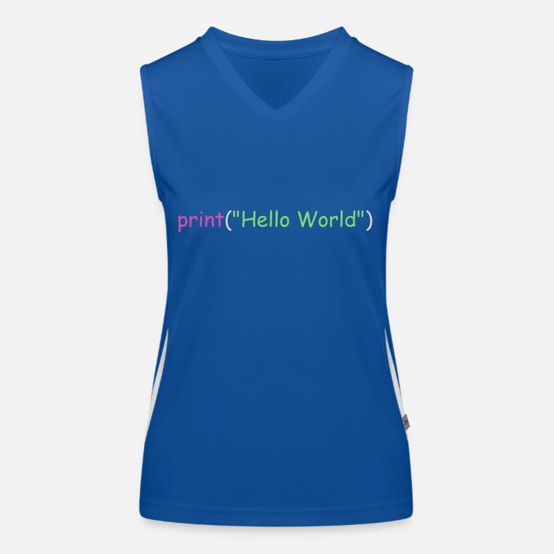 Hello World programming Python C++ C # Women's Functional Contrast Tank Top