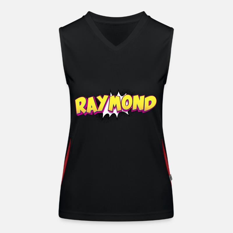 Raymond Benutzerdefinierter Name Comic-Buch-Stil Pop-Art, Funktionelles Kontrast-Tank Top für Frauen
