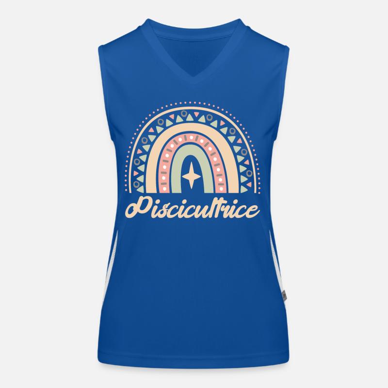 Cadeau Piscicultrice. Boho Rainbow piscicultrice. Débardeur respirant contrasté Femme