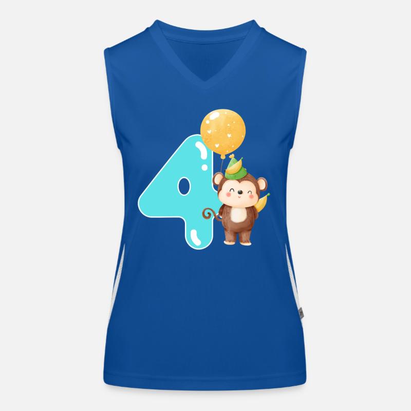 4th birthday. 4 years gift Women's Functional Contrast Tank Top