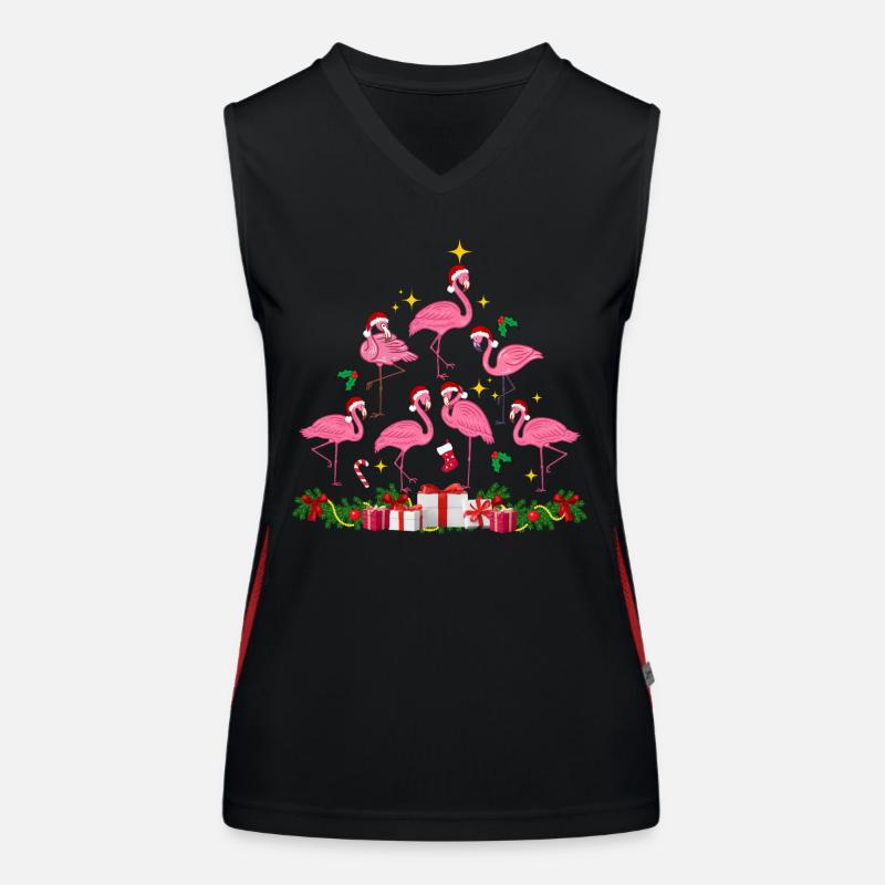 Flamingo Weihnachten. Weihnachtsgeschenk Funktionelles Kontrast-Tank Top für Frauen
