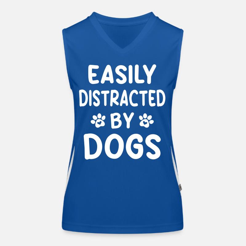 Easily distracted by dogs Women's Functional Contrast Tank Top