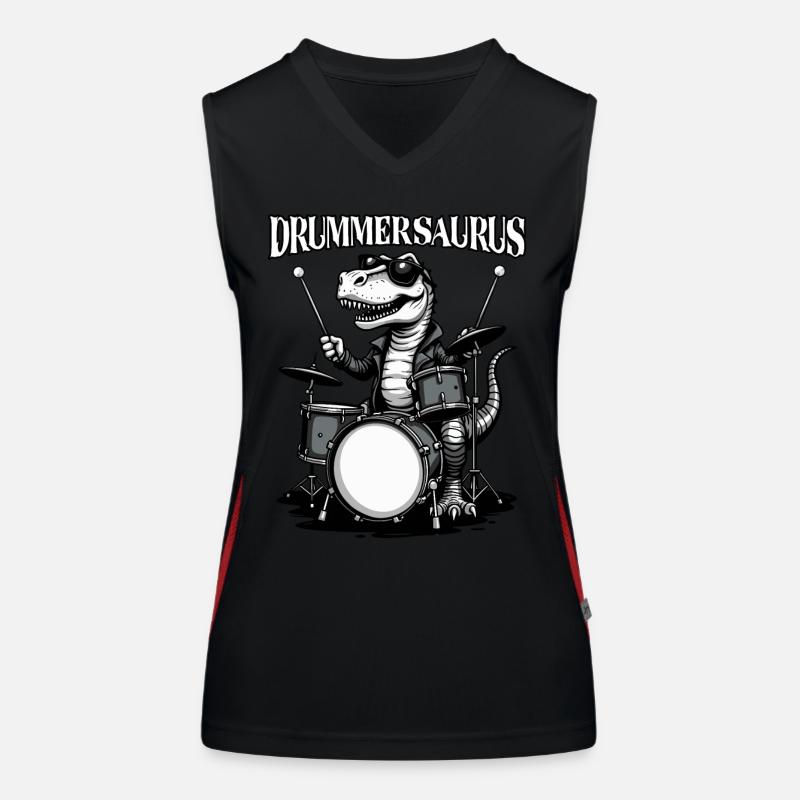 Schlagzeuger, Schlagzeug, Batteur, Drummersaurus Débardeur respirant contrasté Femme
