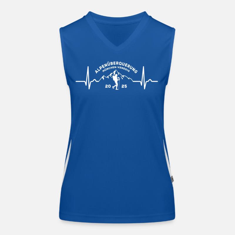 Alpenüberquerung 2025 München Venedig, Wandern Funktionelles Kontrast-Tank Top für Frauen