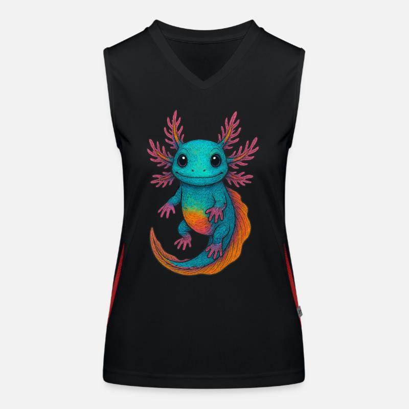 Axolotl, Buntes Axolotl Funktionelles Kontrast-Tank Top für Frauen