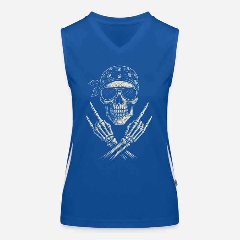 Musique Rock, Crâne, Main De Roche, Heavy Metal Débardeur respirant contrasté Femme