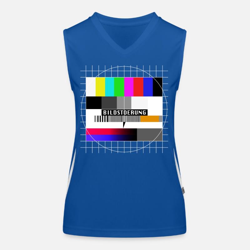 Röhrenfernseher Testbild - Bildstoerung - 80er Funktionelles Kontrast-Tank Top für Frauen