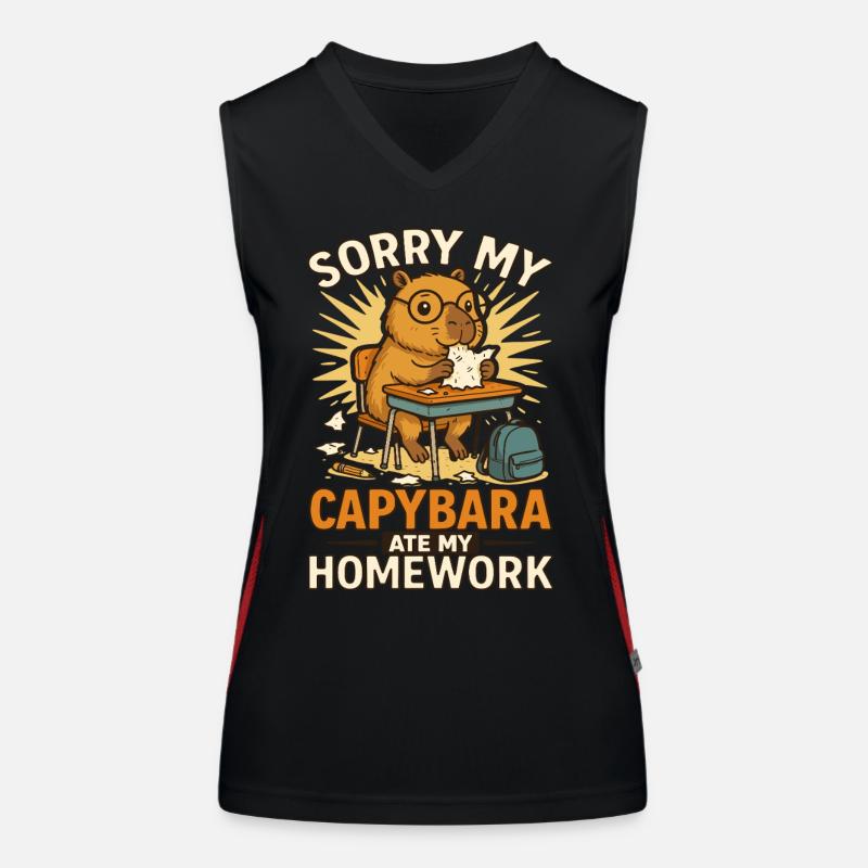 Capybara Capybara Homework Funny Women's Functional Contrast Tank Top