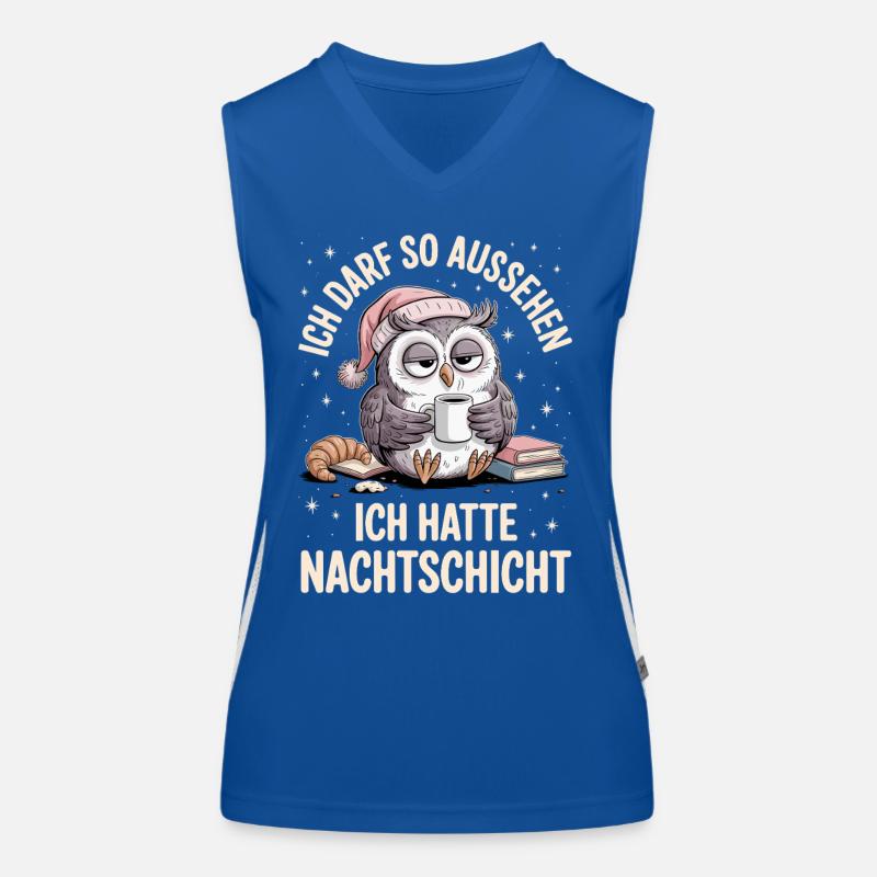 Nachtschicht Nachtdienst Krankenschwester Eule Funktionelles Kontrast-Tank Top für Frauen