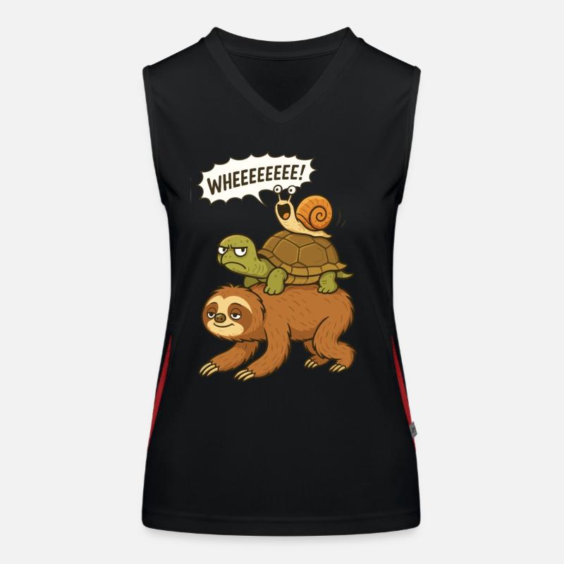 Sloth, Turtle, Snail, Funny Animals Women's Functional Contrast Tank Top