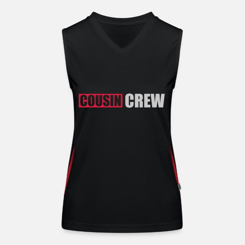 Logo Cousin Crew Équipe Débardeur respirant contrasté Femme