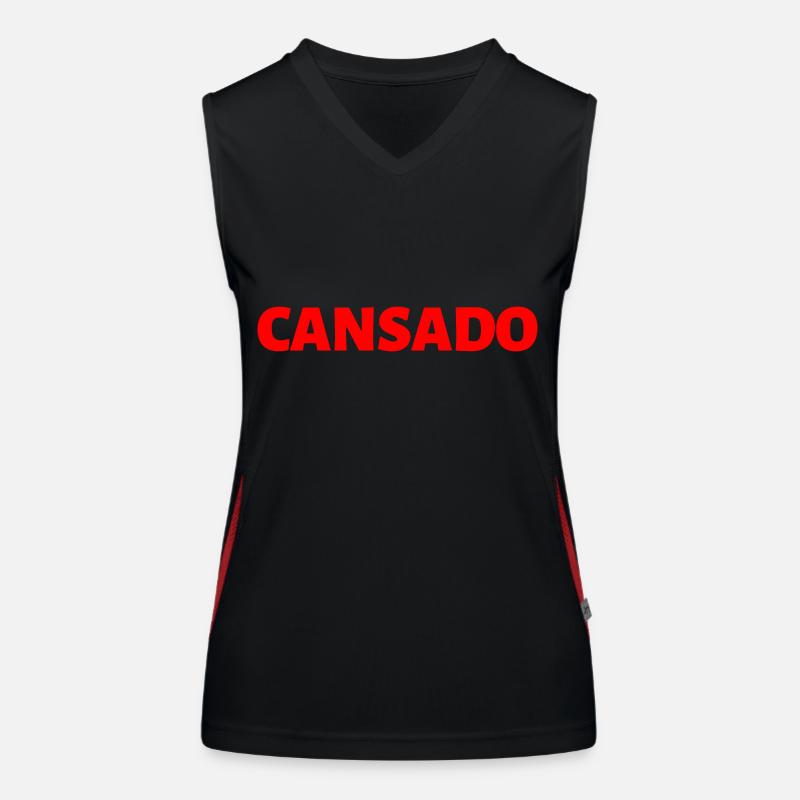 müde Spanisch Sprache Funktionelles Kontrast-Tank Top für Frauen
