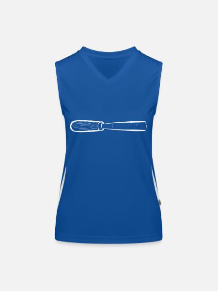 Woodworking carving carpenter - Women's Functional Contrast Tank Top - royal/white - Front