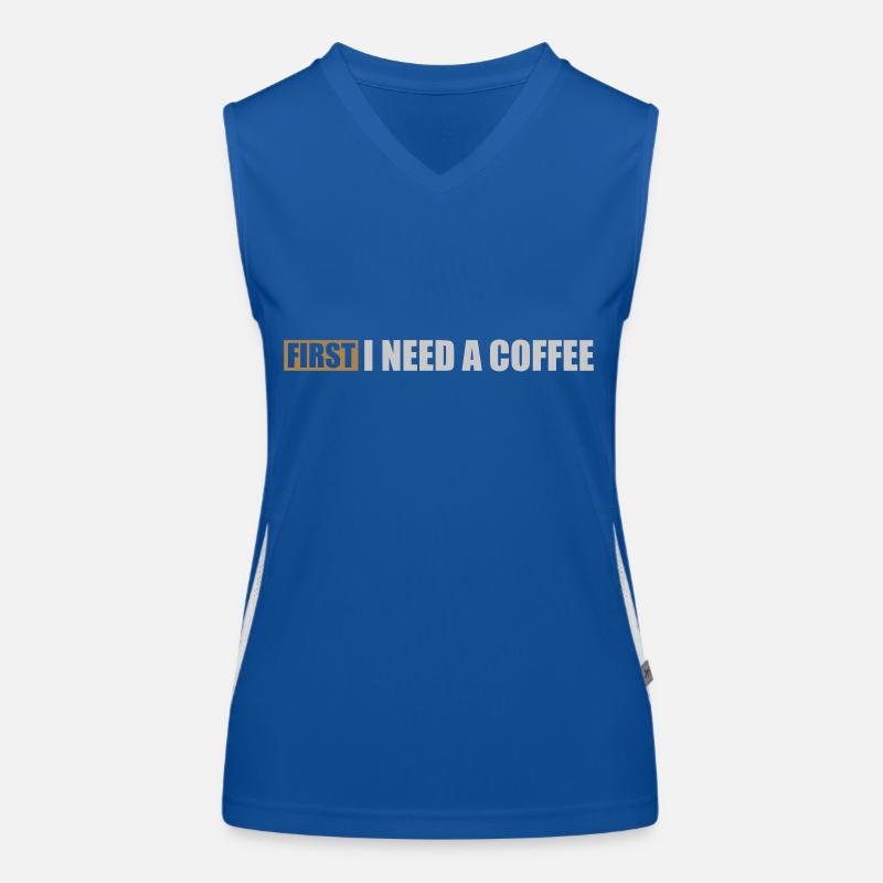 Fist I need Coffee Funktionelles Kontrast-Tank Top für Frauen