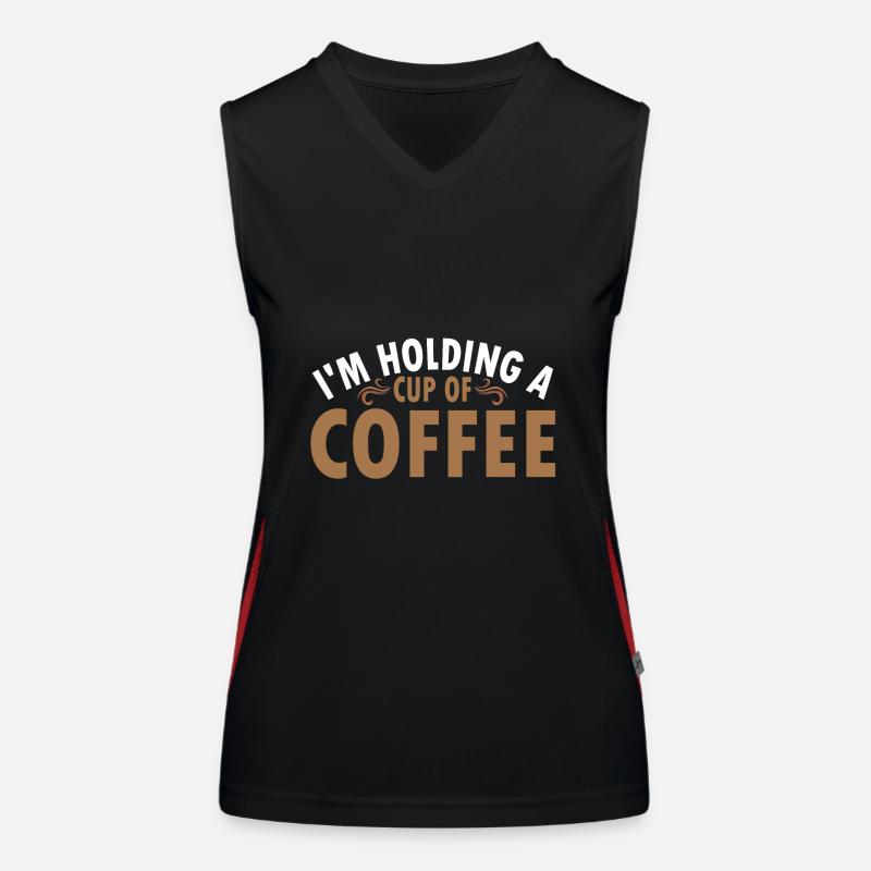 Coffeeeee neeeded - Women's Functional Contrast Tank Top - black/red