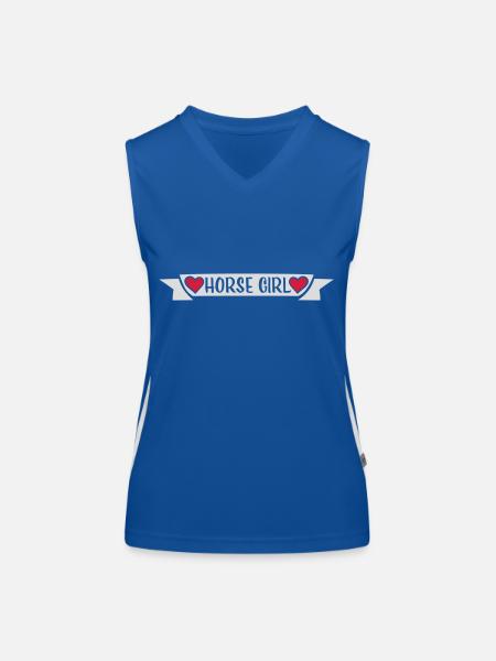 Citation de fille de cheval disant - Débardeur respirant contrasté Femme - bleu/blanc - Devant