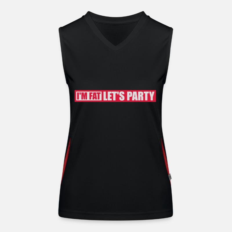 at the fat lets party Women's Functional Contrast Tank Top