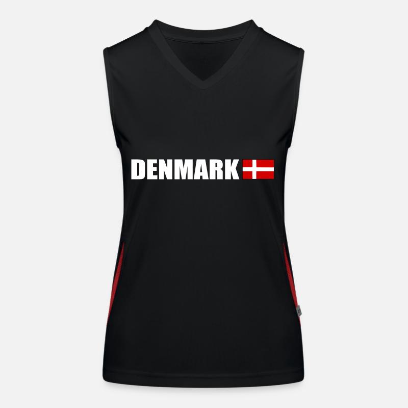 Denmark - Women's Functional Contrast Tank Top - black/red