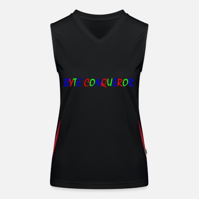 Byte Conqueror – Typographie colorée Débardeur respirant contrasté Femme