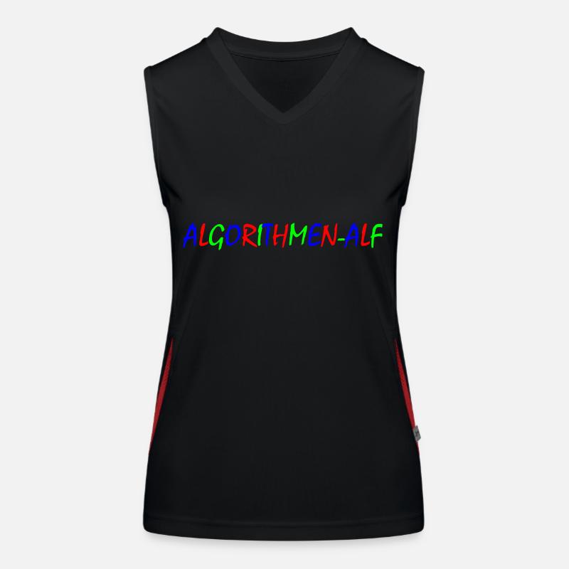 Algorithms Alf – Colorful Typography Women's Functional Contrast Tank Top