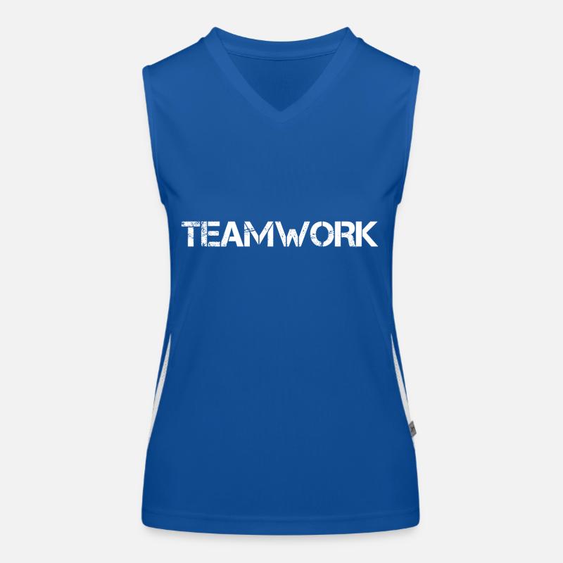 Teamwork Teamarbeit Teamgeist Funktionelles Kontrast-Tank Top für Frauen