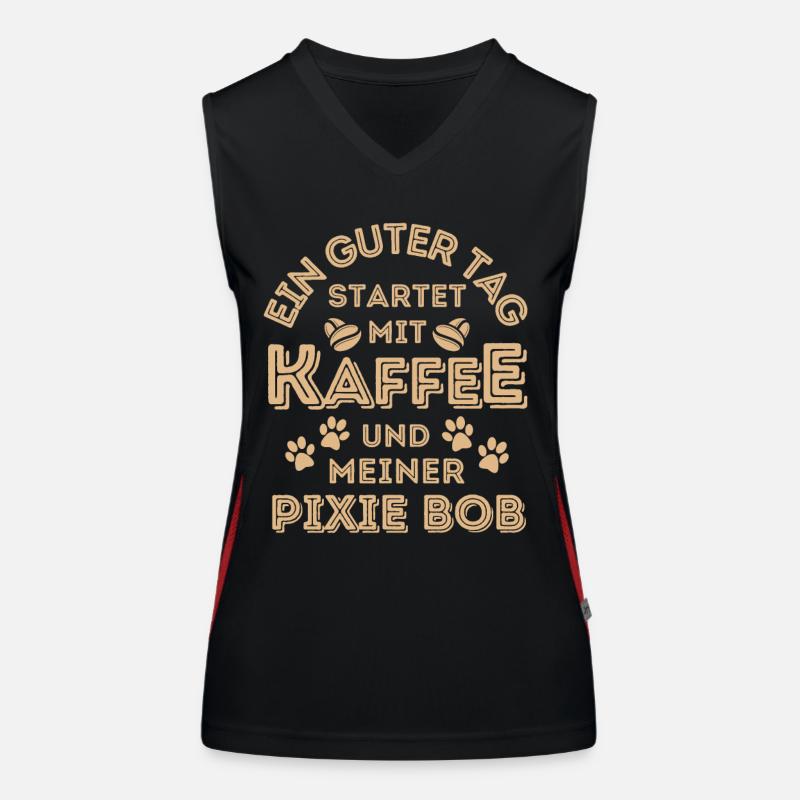 Pixie Bob Katze Kaffee Cafe Funktionelles Kontrast-Tank Top für Frauen