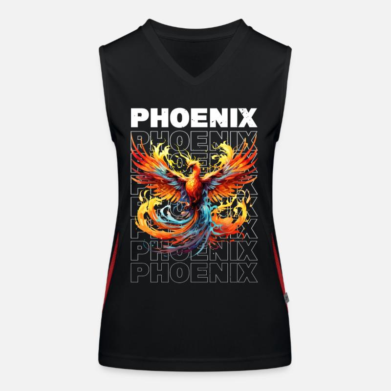 Phoenix Phoenix Fire Flames Mythologie des oiseaux Débardeur respirant contrasté Femme