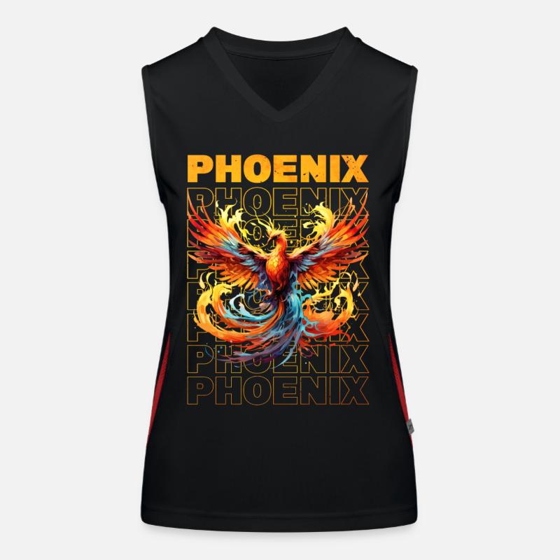 Phoenix Phoenix Fire Flames Bird Mythology Women's Functional Contrast Tank Top