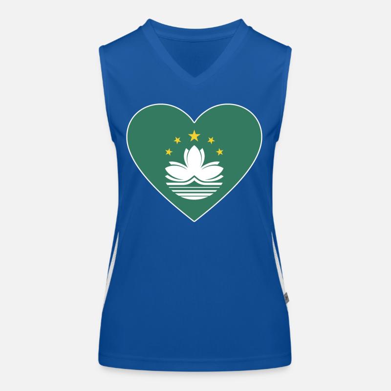 Cœur de drapeau de Macao Débardeur respirant contrasté Femme