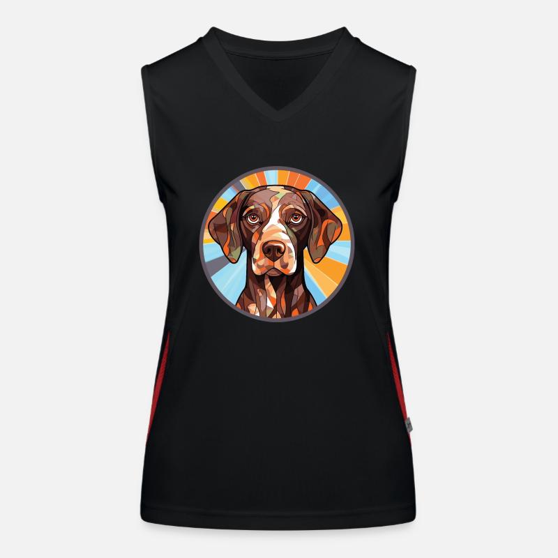 Deutscher Schäferhund Rasse Aquarell Illustration Funktionelles Kontrast-Tank Top für Frauen