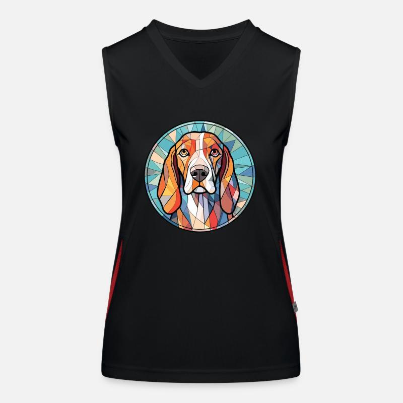Treeing Walker Coonhound race chien aquarelle Débardeur respirant contrasté Femme