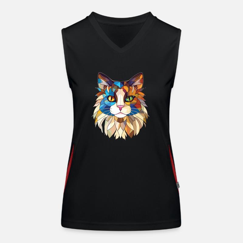 Ragdoll Cat Breed Illustration aquarelle colorée Débardeur respirant contrasté Femme