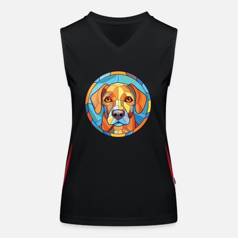 Akbash chien race coloré aquarelle illustration Débardeur respirant contrasté Femme