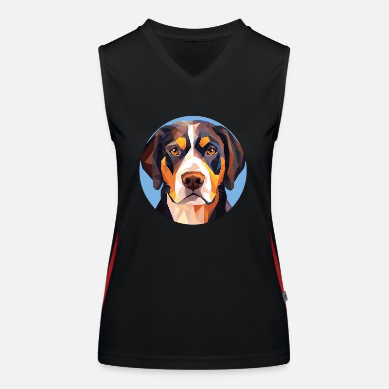 Große Schweizer Sennenhundrasse Aquarellglas Funktionelles Kontrast-Tank Top für Frauen