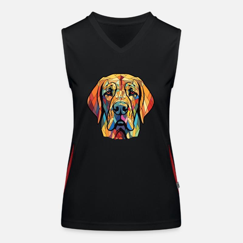 Spanischer Mastiff Hunderasse Aquarell Illustration Funktionelles Kontrast-Tank Top für Frauen