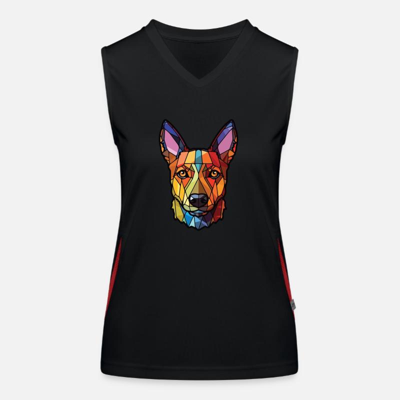 Lancashire Heeler Ormskirk Terrier Hund Aquarell Funktionelles Kontrast-Tank Top für Frauen