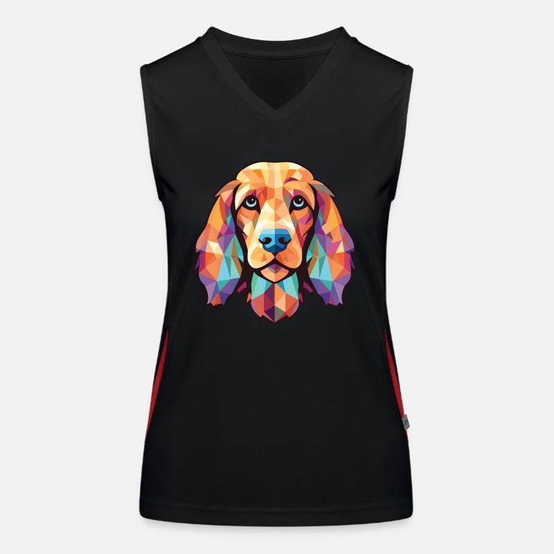 Englischer Cocker Spaniel-Hund, buntes Aquarell-Haustier Funktionelles Kontrast-Tank Top für Frauen