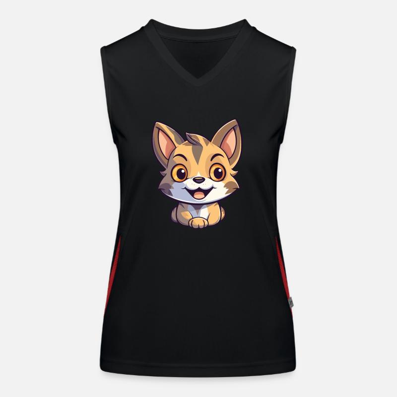 Pixie Bob Katze Cartoon Aquarell Illustration Funktionelles Kontrast-Tank Top für Frauen